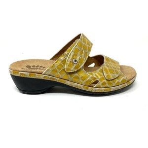 Spring Step Keesha Leather Slide Sandals Beige